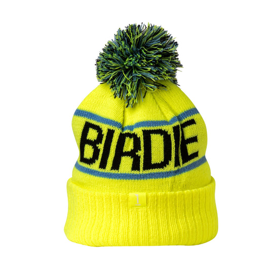 INZO Golf Birdie Blitz Bobble Hat With Fleece Lining - Yellow/Aqua/Black