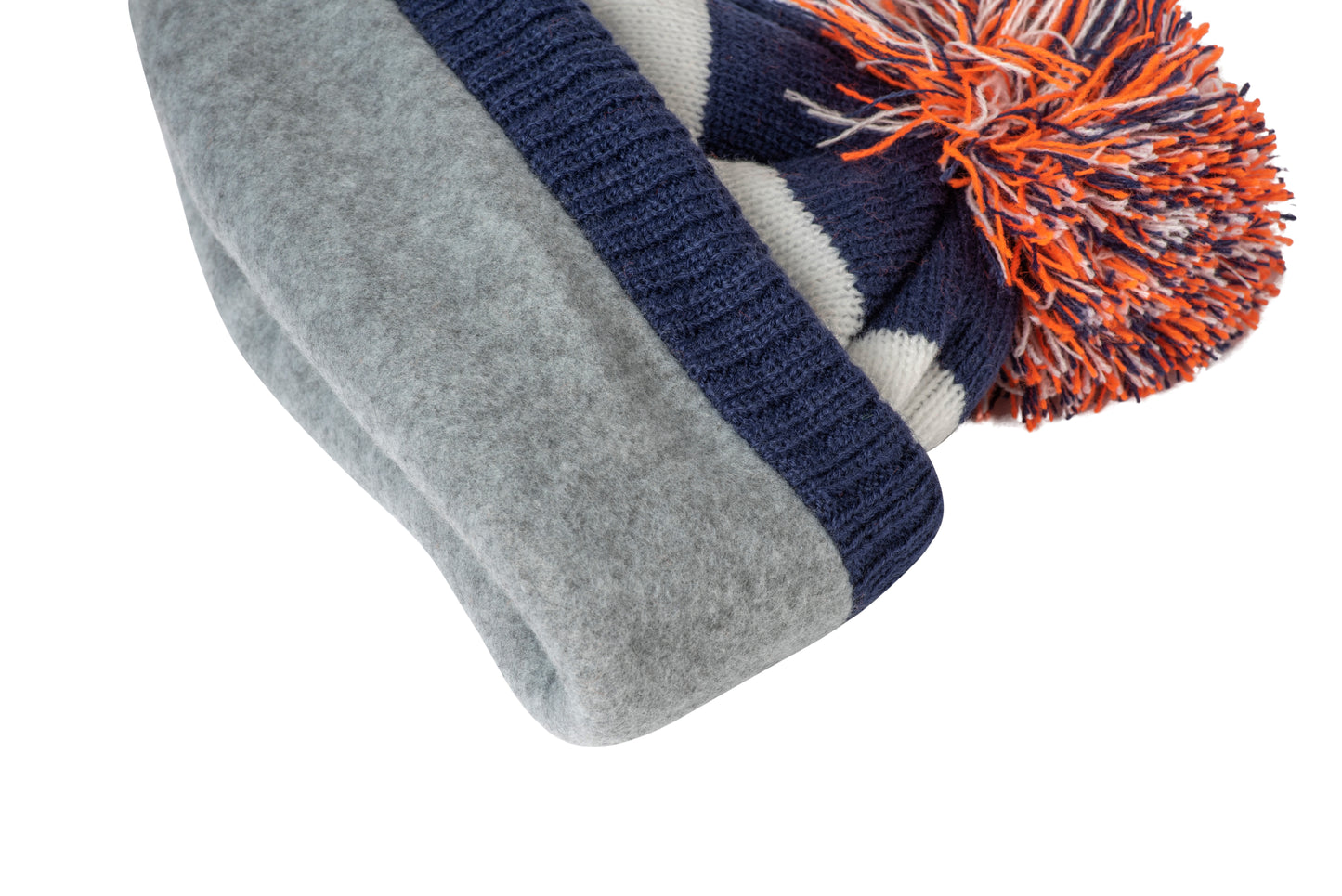 INZO Golf Bobble Hat With Fleece Lining - Navy, Orange & White